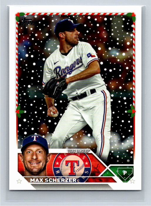 Max Scherzer 2023 Topps Holiday Baseball #H128 Texas Rangers