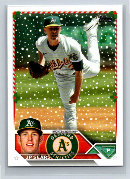 JP Sears 2023 Topps Holiday Baseball #H133 Oakland Athletics