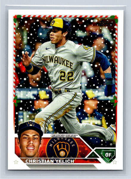 Christian Yelich 2023 Topps Holiday Baseball #H164 Milwaukee Brewers