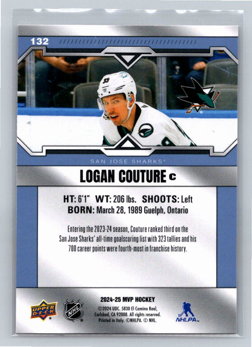 Logan Couture 2024/25 Upper Deck MVP #132 San Jose Sharks