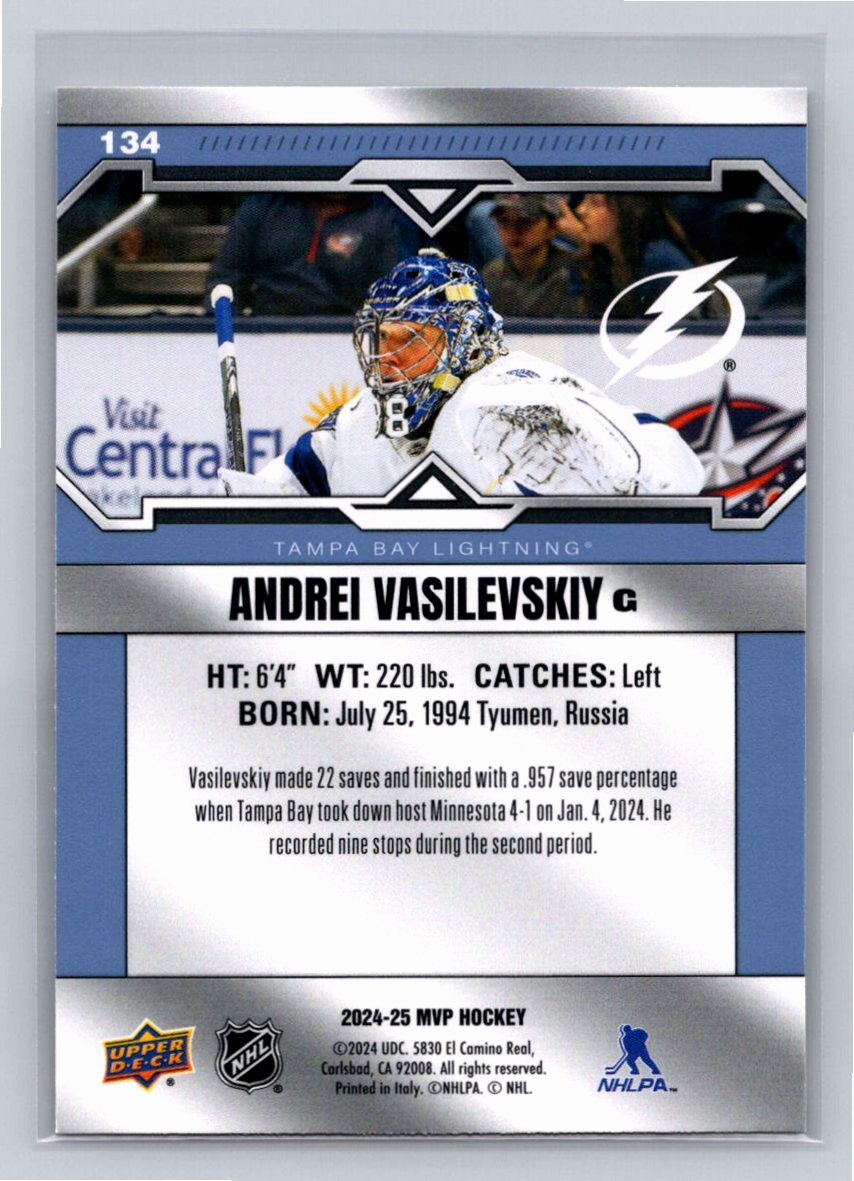 Andrei Vasilevskiy 2024/25 Upper Deck MVP 