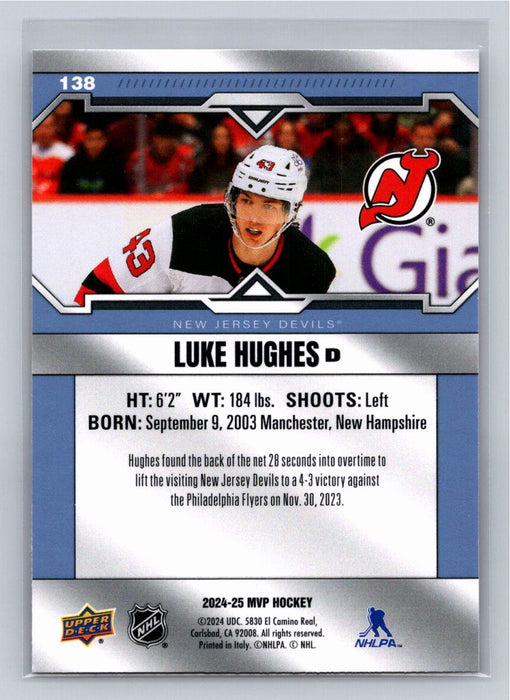 Luke Hughes 2024/25 Upper Deck MVP #138 New Jersey Devils