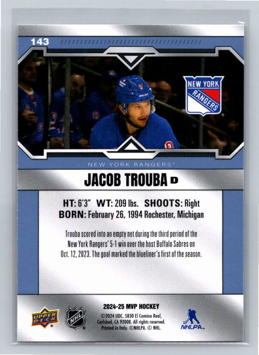 Jacob Trouba 2024/25 Upper Deck MVP #143 New York Rangers