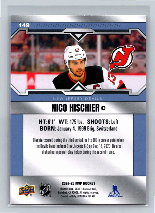 Nico Hischier 2024/25 Upper Deck MVP #149 New Jersey Devils