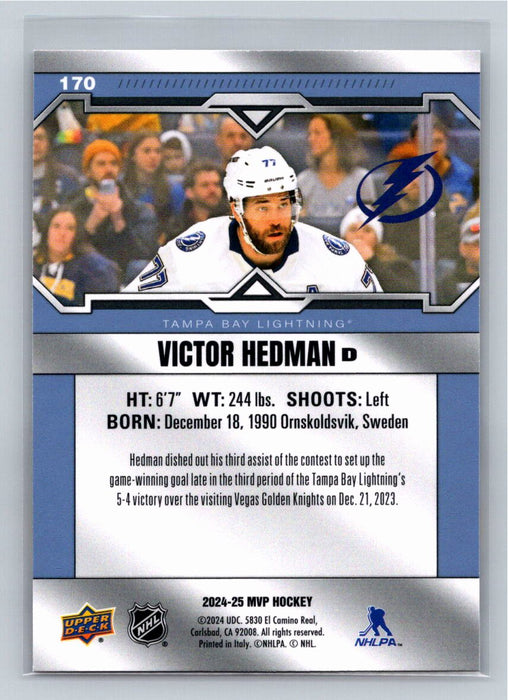 Victor Hedman 2024/25 Upper Deck MVP #170 Tampa Bay Lightening