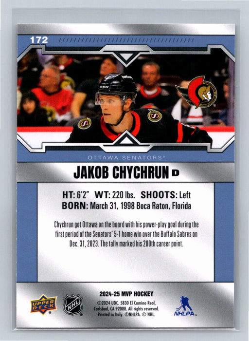 Jakob Chychrun 2024/25 Upper Deck MVP #172 Ottawa Senators