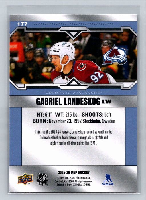 Gabriel Landeskog 2024/25 Upper Deck MVP #177 Colorado Avalanche