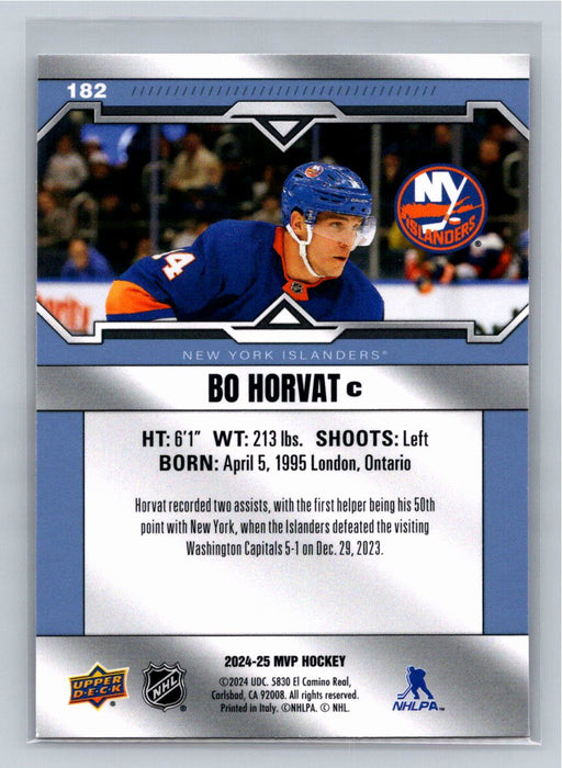 Bo Horvat 2024/25 Upper Deck MVP #182 New York Islanders