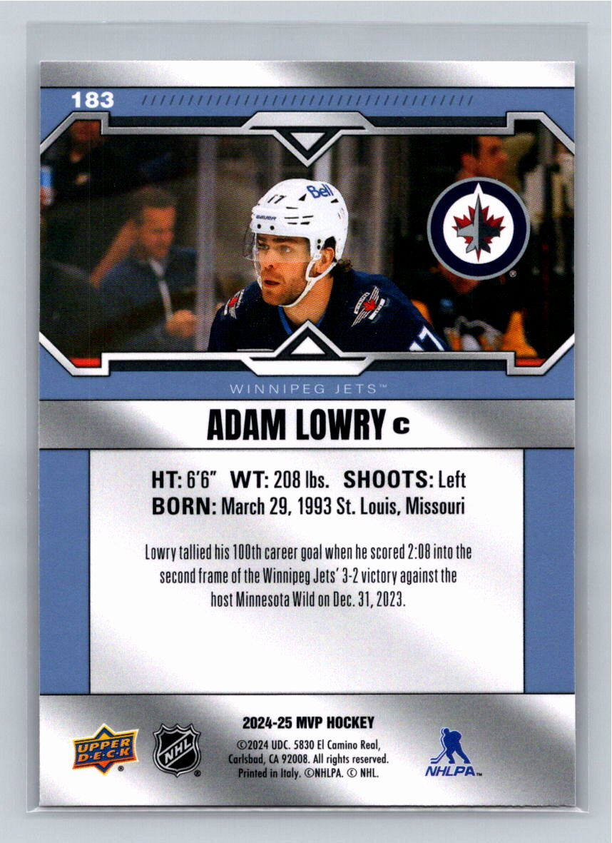 Adam Lowry 2024/25 Upper Deck MVP 