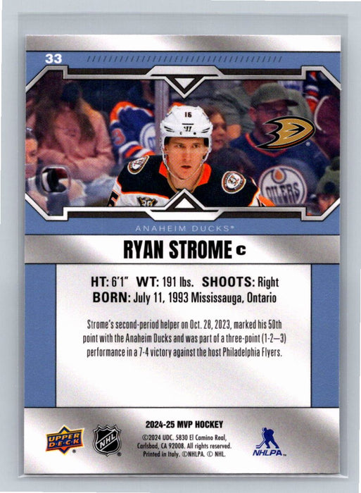 Ryan Strome 2024/25 UD MVP #33 Anaheim Ducks