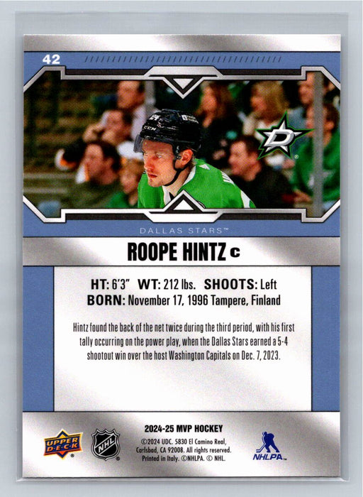 Roope Hintz 2024/25 UD MVP #42 Dallas Stars