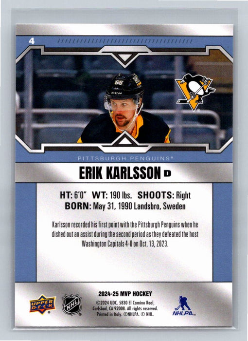 Erik Karlsson 2024/25 UD MVP #4 Pittsburgh Penguins