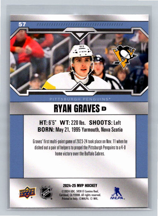 Ryan Graves 2024/25 Upper Deck MVP #57 Pittsburgh Penguins