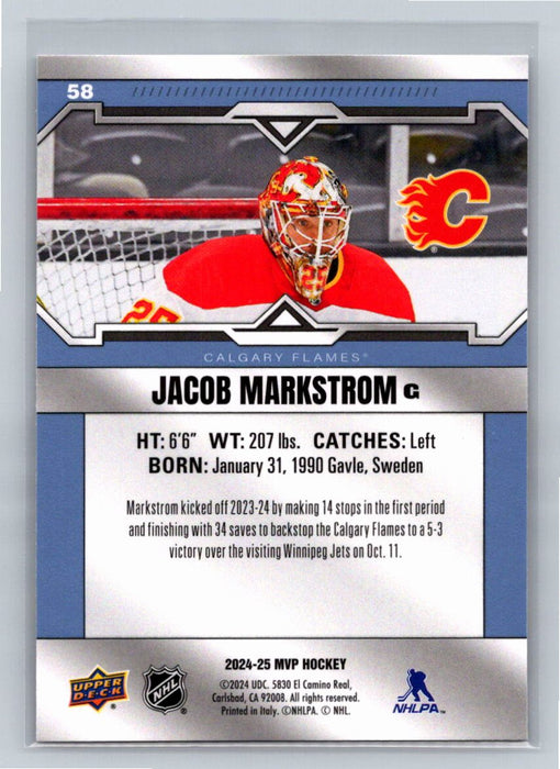 Jacob Markstrom 2024/25 Upper Deck MVP #58 Calgary Flames