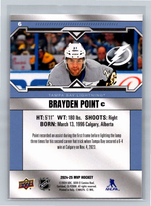 Brayden Point 2024/25 Upper Deck MVP #6 Tampa Bay Lightening