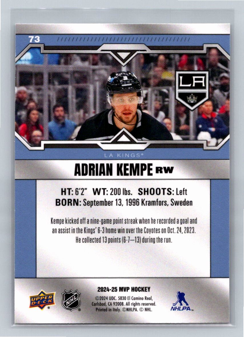 Adrian Kempe 2024/25 Upper Deck MVP 