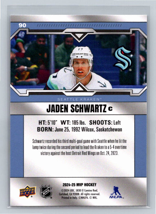 Jaden Schwartz 2024/25 Upper Deck MVP #90 Seattle Kraken