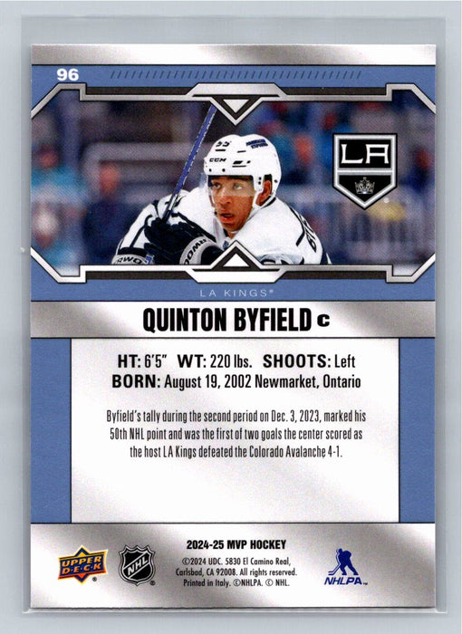 Quinton Byfield 2024/25 Upper Deck MVP #96 LA Kings