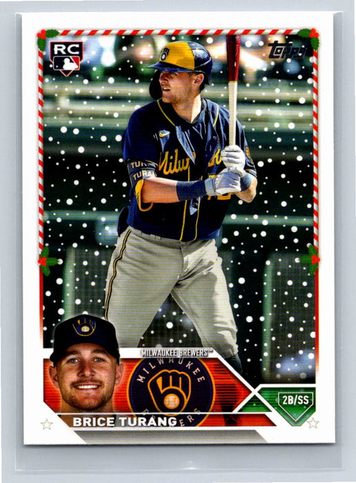 Brice Turang RC 2023 Topps Holiday Baseball #H52 Milwaukee Brewers