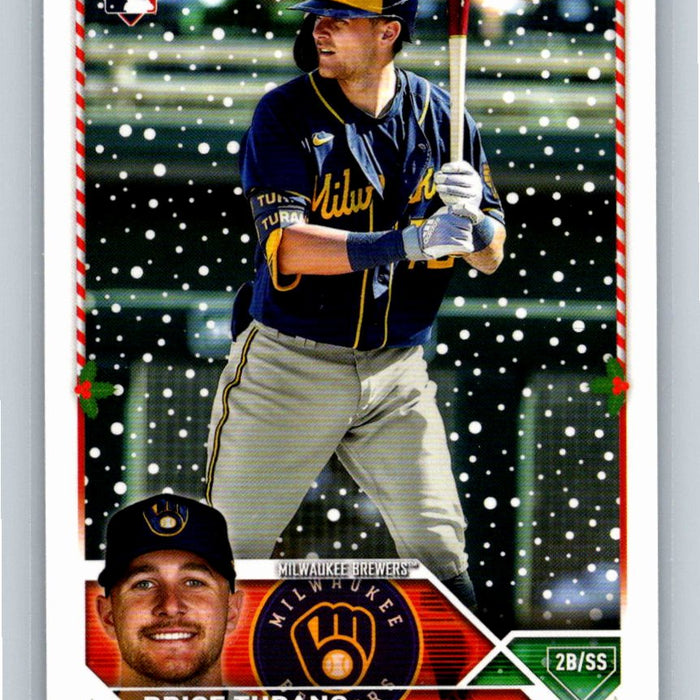 Brice Turang RC 2023 Topps Holiday Baseball #H52 Milwaukee Brewers