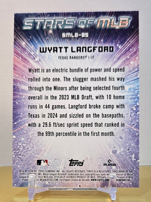 Wyatt Langford RC 24 Topps Update #SMLB-85 Stars of MLB Texas Rangers