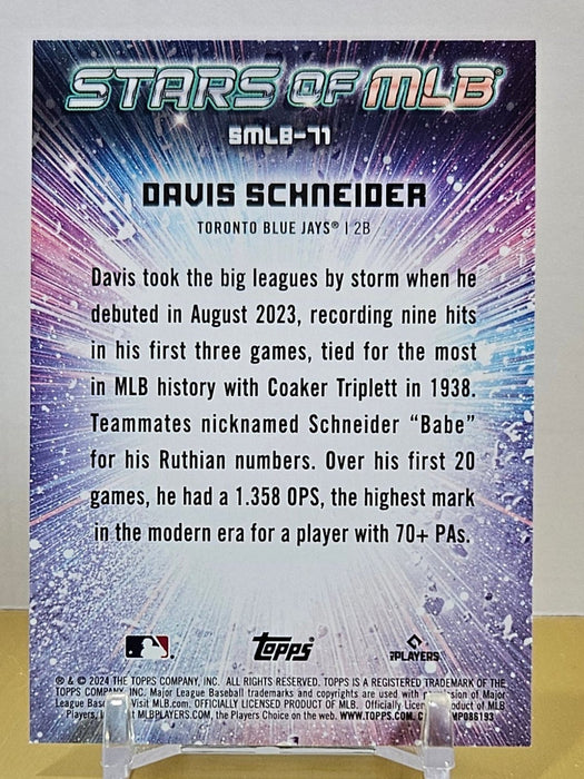 Davis Schneider 24 Topps Update #SMLB-71 Stars of MLB Toronto Blue Jays