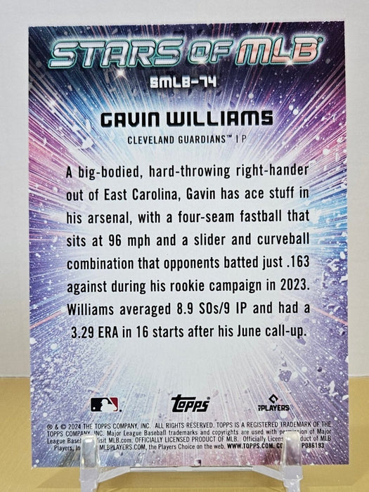 Gavin Williams RC 24 Topps Update #SMLB-74 Stars of MLB Cleveland Guardians