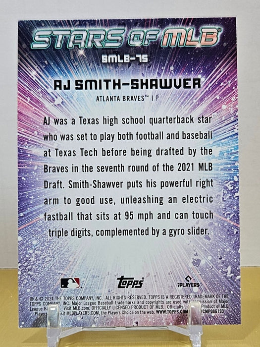 AJ Smith-Shawver RC 24 Topps Update #SMLB-75 Stars of MLB Atlanta Braves