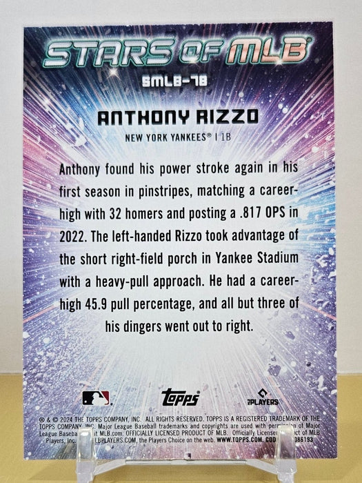 Anthony Rizzo 24 Topps Update #SMLB-78 Stars of MLB NY Yankees