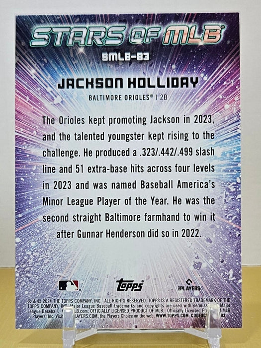 Jackson Holiday RC 24 Topps Update #SMLB-83 Stars of MLB Baltimore Orioles